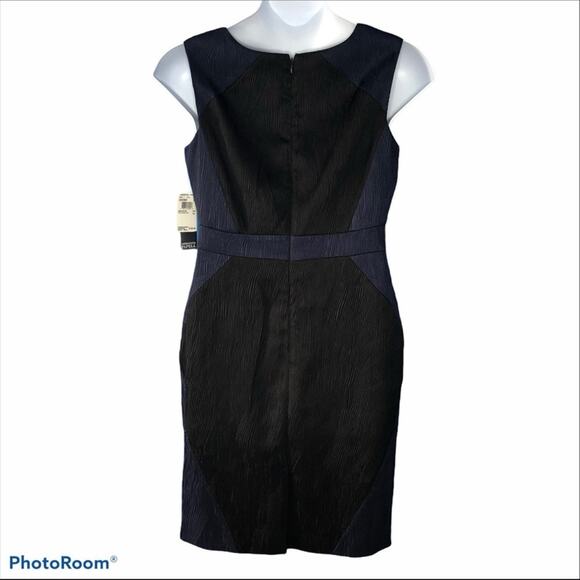 Adrianna Papell Jacquard Colorblock Sleeveless Textured Sheath MIDI Dress NWT - Picture 4 of 16